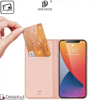 Dux Ducis dirbtinės odos atverčiamas dėklas - rausvas (Apple Iphone 12/12 Pro) Dux Ducis dirbtinės odos atverčiamas dėklas - rausvas (Apple Iphone 12/12 Pro)